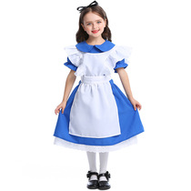 New dark blue girl costume Halloween Princess Dress Show suit cos sleepy fairyland maid dress