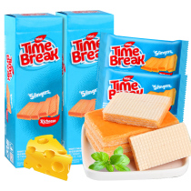 Temporary half price 10 boxes of cheese Naobao Di Huo Di Hui time cheese flavor wafer biscuits 120g net red casual snacks