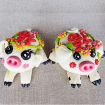 Folk intangible cultural heritage pure handicrafts interior decoration pasture painted flowers and air wealth ornaments