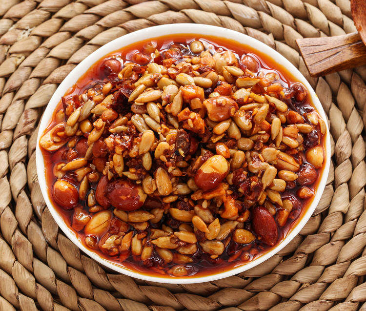 宏金来香五仁油辣椒酱香辣酱下饭菜拌饭拌面酱拌凉菜 包邮400g