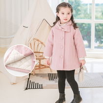 Cicie childrens clothing baby autumn winter clothing 2020 new girls foreign style tweed coat girls cotton thick coat