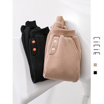 Cicie wear sports long pants plus velvet thickened warm cotton foreign children baby girl in autumn and winter