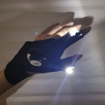Retro Dark Functional Wind Original Sleeping Street Students Super Cool Led Luminous Gloves Mesh Red Homed Half Finger Trampoline