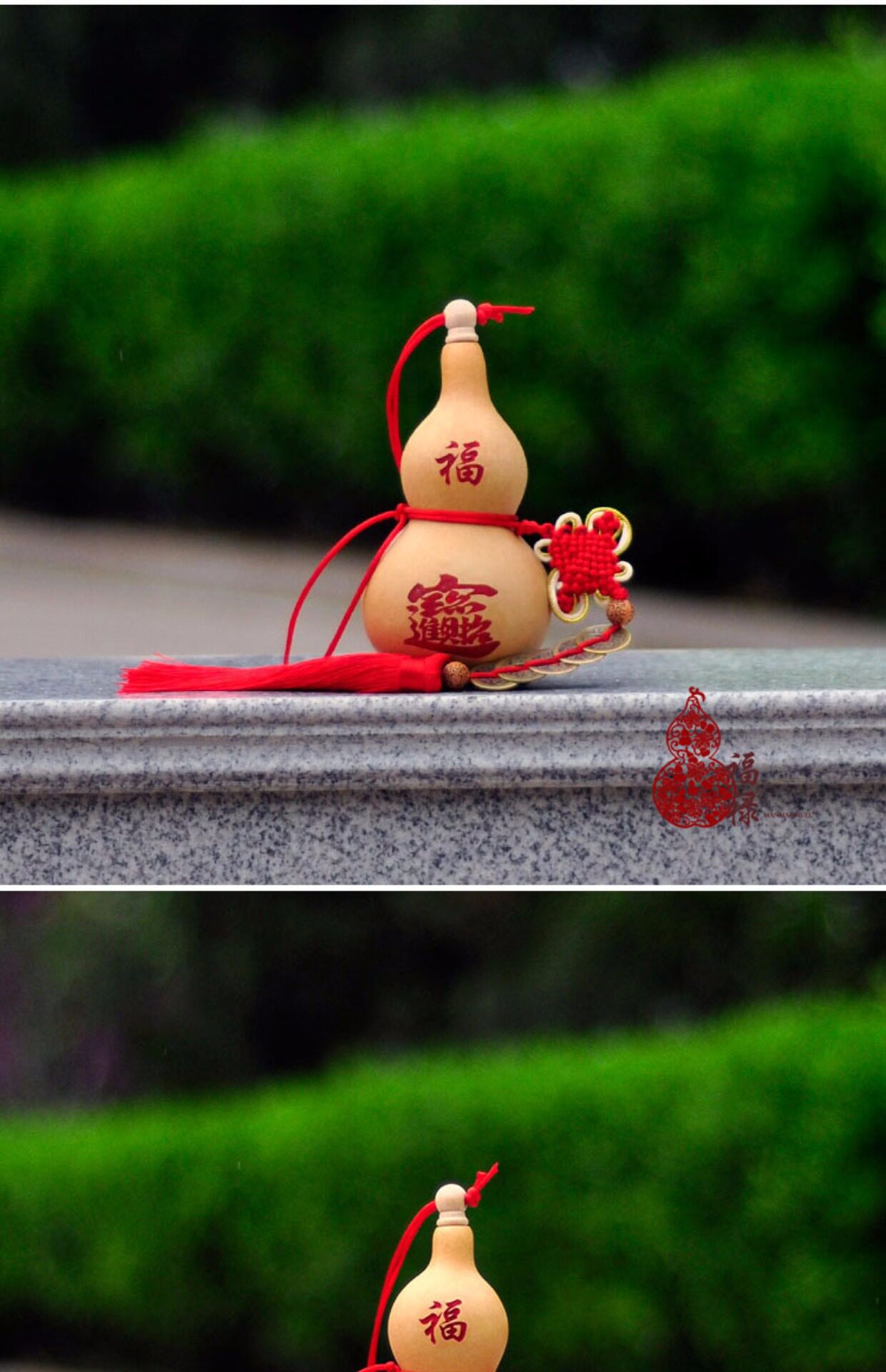 真铜五帝钱天然葫芦挂件摆件中国结风水八卦开口开光葫芦镇宅辟邪