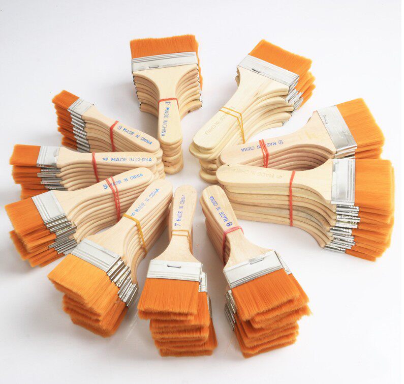 美术儿童绘画幼儿园优质尼龙毛油画板刷尼龙板刷猪鬃毛刷去尘刷子