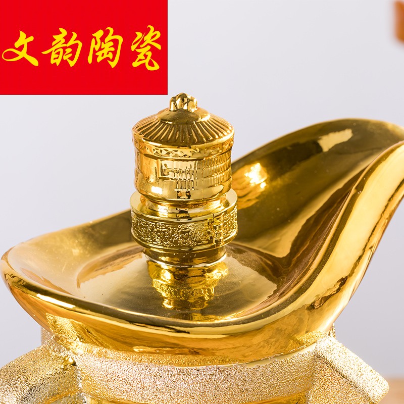 Gold - plated ceramic terms bottle 5 jins of household gift wine bottles wine jar empty wine wine bottle wine collection