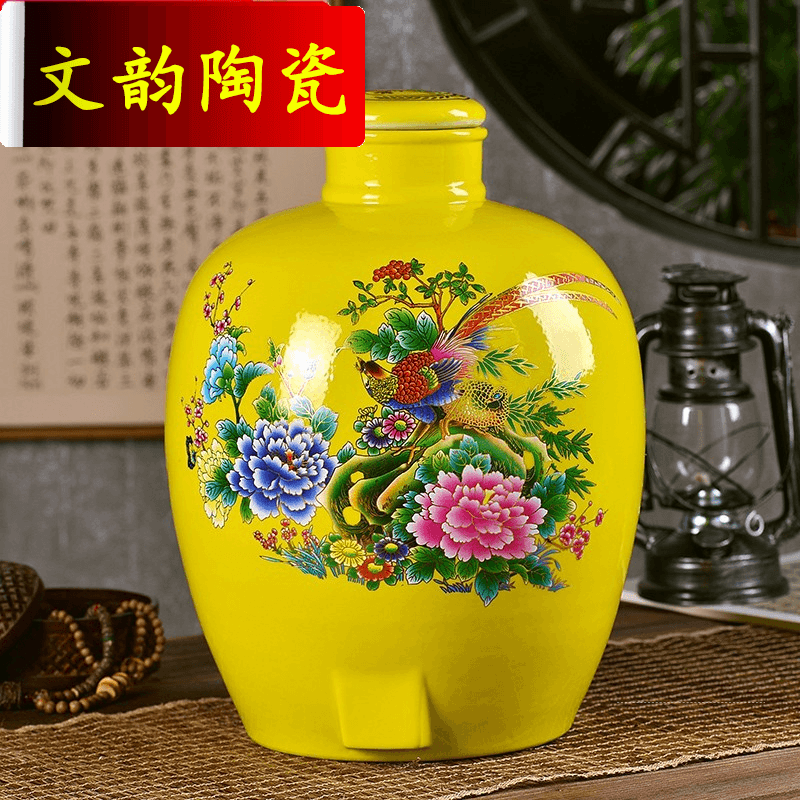 Wen rhyme 10 jins jar ceramic household liquor jugs archaize earthenware mercifully it sealed bottle decoration