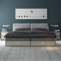 The Nordic Light luxury simple modern style pneumatic high box chu wu chuang 1 5m1 8 meters double master bedroom canopy bed