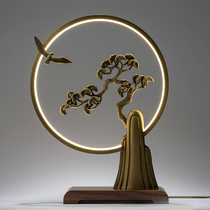 New Chinese Zen Chinese style ornaments home decorations living room porch desktop crafts creative pure copper table lamp