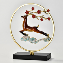 New Chinese light luxury style lucky fortune creative sika deer ornaments all copper model room living room TV cabinet porch decorations