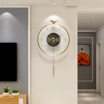 Nordic modern light luxury living room decoration bird swing wall clock silent home fashion trend transparent wall clock
