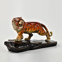 2022 New Year of the Tiger Auspicious Tiger Ornament All Copper Crafts Office Company Opening Living Room Decoration