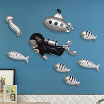 Swimming pool Gymnasium Creative diving girl Boy Child room Bedroom wall decoration Three-dimensional wall pendant