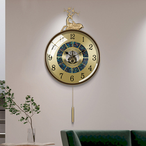 American retro European high-end art atmosphere home fashion clock decoration clock living room wall clock hanging watch swing