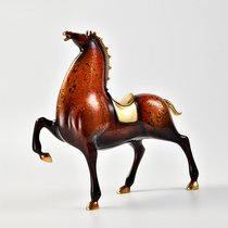 Elan home Chinese style high-end luxury art all copper ornaments war horse high-end villa living room porch decorations