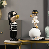 Nordic bubble girl large floor ornaments shopping mall window furnishings creative home living room TV cabinet decorations