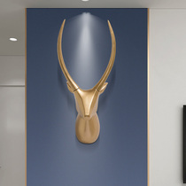 American Nordic light luxury style Living room entrance background wall decoration Wall creative lucky deer head wall pendant