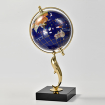 High-end light luxury wind all copper dolphin globe ornaments living room TV cabinet wine cabinet study Boss office opening