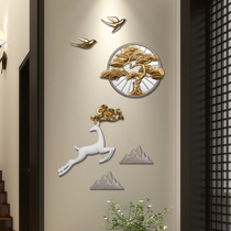 New Chinese three-dimensional relief art wall decoration creative model room living room entrance sofa background wall hanging decoration