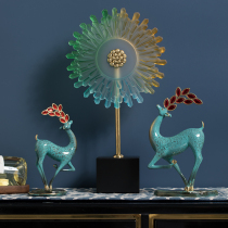 New Chinese-style copper deer Crafts Study office decoration ornaments light luxury high-end housewarming opening gifts