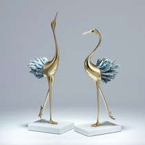 American European Model Room Villa club living room TV cabinet porch high-end fortune decorative ornaments natural crystal