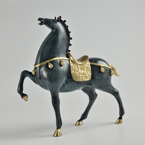 American retro new Chinese all-copper art horse ornaments pure copper Villa clubhouse indoor living room porch decoration