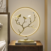 New Chinese light luxury Chinese style Zen full copper table lamp home decorations living room wine cabinet room bedside table ornaments