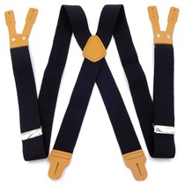 With Shang Shuai button strap clip British style Unisex suspender belt extended version of the leather buttonhole strap