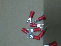 Taiwan Weizhe U-shaped cold-pressed terminal block copper nose crimping terminal V1 25-3Y with rubber sleeve 100