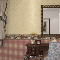 American country pastoral style retro red plaid wallpaper AB version non-woven bedroom living room background wall wallpaper