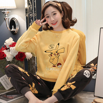 Coral velvet pajamas ladies autumn and winter cute student girl flannel padded velvet two-piece home clothing