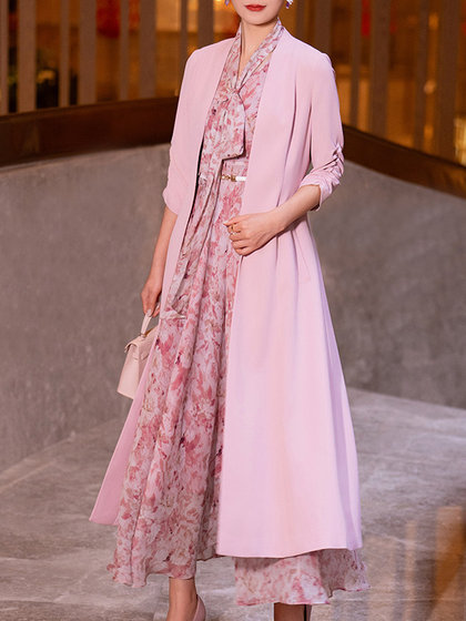 Shou Shangge Long Chiffon Outer Wear 여자 2025 여름 New Cardigan 우아한 기질 통근자 얇은 트렌치 코트 Shou Shangge Long Chiffon Outer Wear 여자 2025 여름 New Cardigan 우아한 기질 통근자 얇은 트렌치 코트