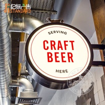 European style LED Wrought iron light box Acrylic bar milk tea Nail art clothing store light box Custom round light box