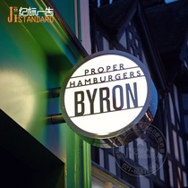 Custom side trick round mirror light box surface stainless steel double-sided light box Round sign light box Acrylic double-sided light box