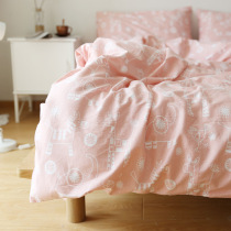 Japanese pastoral hipster cotton sheet single piece cotton quilt cover single Piece 1 5 1 8 student dormitory single