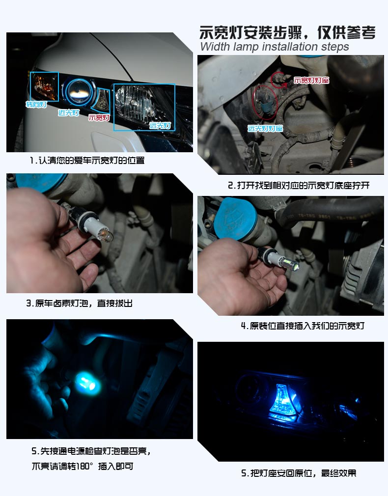 现代ix35伊兰特悦动朗动瑞纳改装专用led超亮示宽灯日行灯车外灯