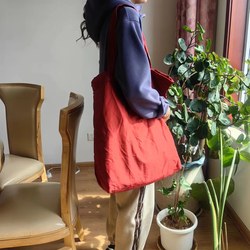 (Large beautiful cloth bag-export goods) Retro red shoulder bag large-capacity shopping bag beam port environmental protection bag