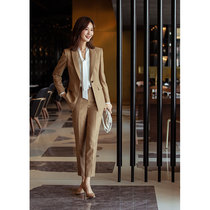 Diisshia camel wool suit suit female spring and autumn temperament commuter slim OL long-sleeved senior suit jacket
