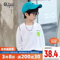 Little Elephant Ham childrens clothing boys long-sleeved t-shirt autumn childrens white bottoming shirt 2022 new middle and big childrens cotton