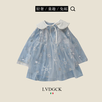 Girl dress autumn 2021 New LVDGCK Italian children lapel sweet dress baby princess skirt