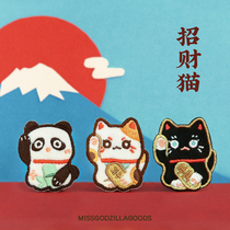 Miss Godzilla Miss Treasure Cat Cute Embroidered With Panda Ns phone shell Decorative Cloth clothing Shoes Bag Patch Patch