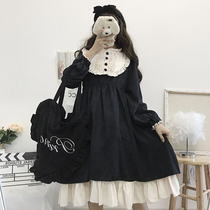 Small sweet dress women spring dress 2021 New Japanese cute long dress cute stitching long skirt