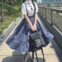 Day-series sweet and small sub-braces skirt 2022 Summer new retro foreign air 100 hitch a large swing type one-piece dress woman