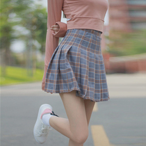 Spring Autumn Han Edition Womens Dress Plaid Half Body Skirt Woman High Waist Display Slim Plexu Skirt College Wind A Character Dress Short Skirt Tide