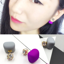 Strong love chocolate bean pearl crystal fashion temperament long Korean Korean ear clip earring earring earring female