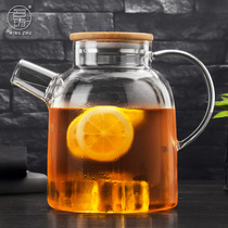 Glass teapot high temperature water kettle bubble teapot filter black tea tea tea set thickened flower teapot household glass pot