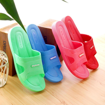 Home PVC plastic home soft bottom flat heel indoor bathroom non-slip flat home slippers