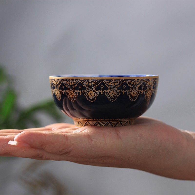 Hand made blue ji blue see colour sample tea cup flower kung fu tea cups customizable tea taking of jingdezhen ceramics