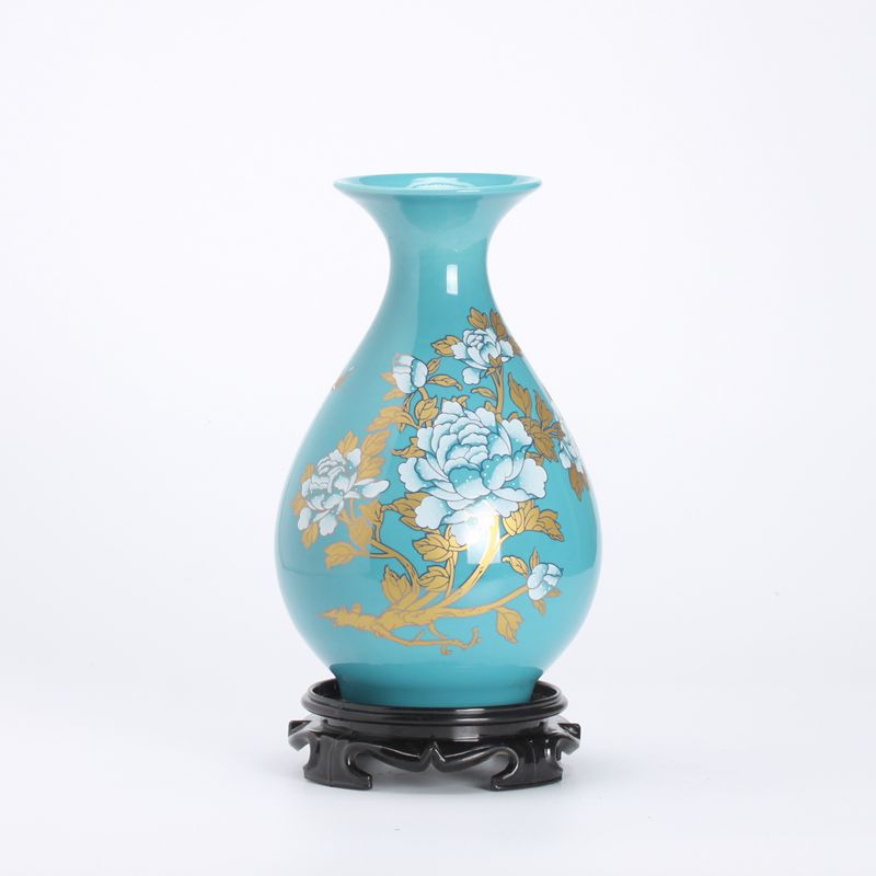 Ceramic floret bottle home sitting room Chinese red peony flower arranging, soft adornment style is contracted modern furnishing articles