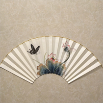 Personality custom play folding fan hand-painted fan 9 9 5 inch 18 square hand-painted fine pen flower and bird free inscription